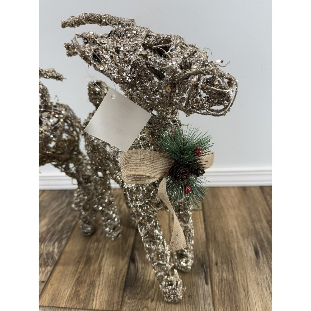 New 1 Christmas Reindeer Figurines 19” Standing Holiday Decorations - Picture 7 of 11